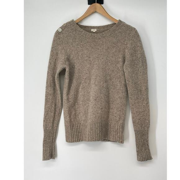 J‎ Crew Oatmeal Wool Blend Button Detail Size M Classic Old Money - Picture 1 of 5